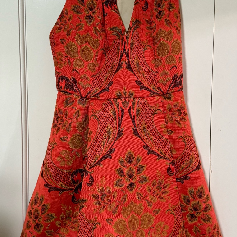 Alice + Olivia Mollie Plunging Floral Dress